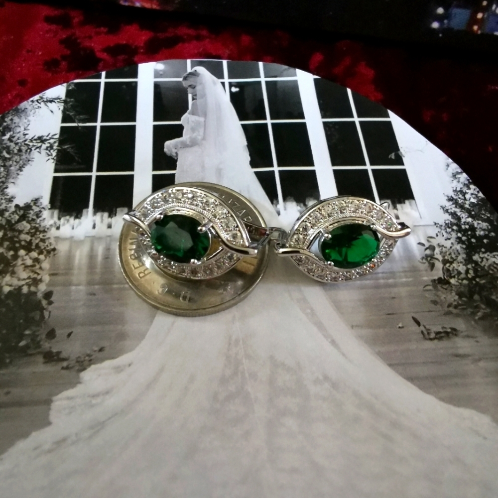 18K white gold filled earrings